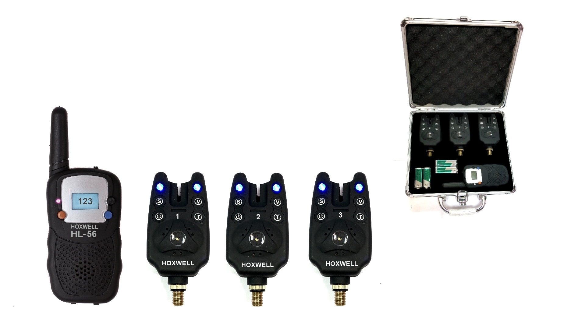 Набор электронных сигнализаторов поклевки с пейджером Hoxwell HL 56 (3+1)