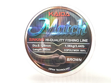 Леска монофильная Kaida Match, цвет коричневый  0,165 мм/2,59 кг, 200 метров
